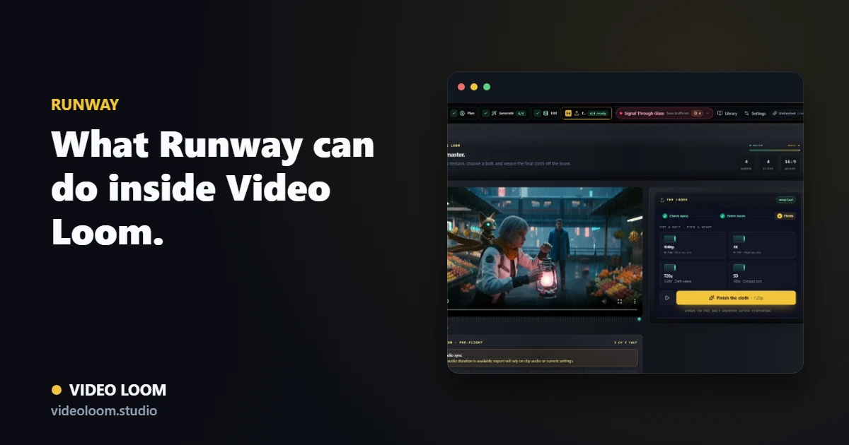 Video Loom routing scenes to Runway