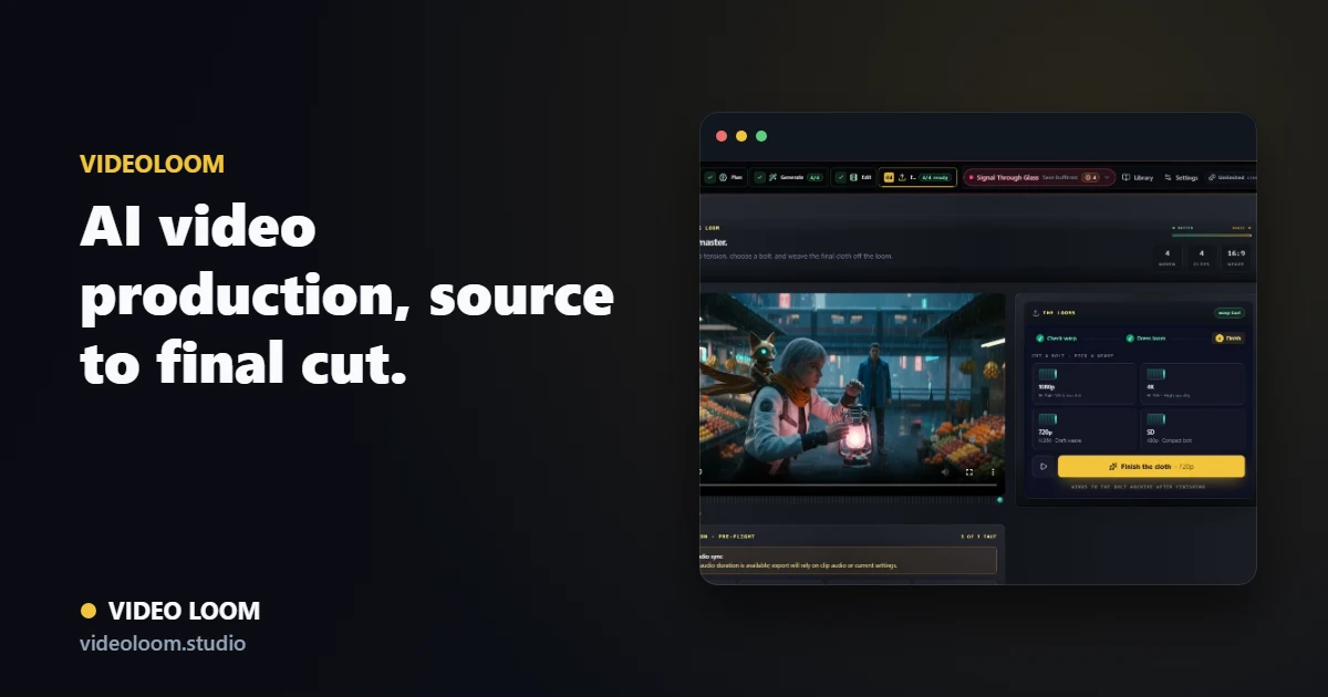 VideoLoom AI video production workspace brand guide